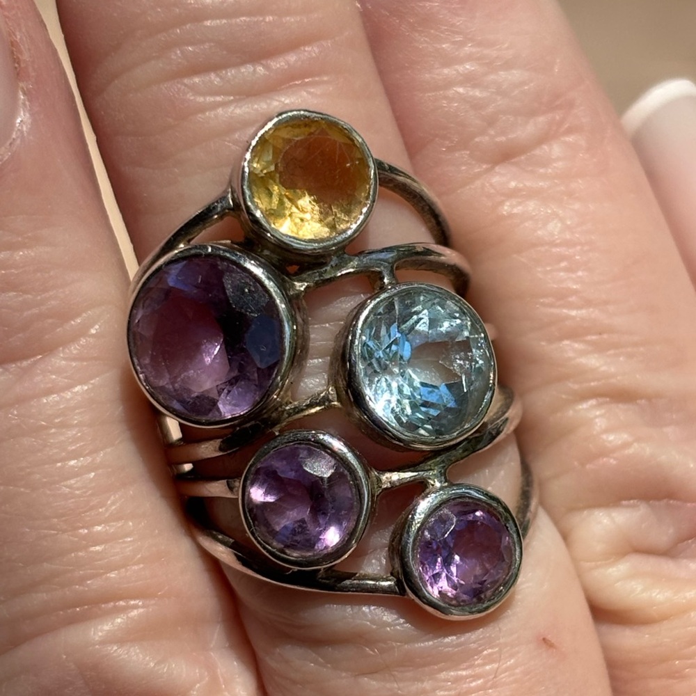 Multi-Gemstone Sterling Ring Nfs - image 1